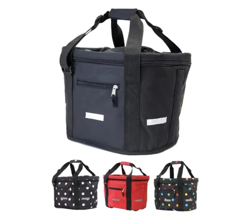 BÜCHEL Fahrradkorb vorne | Faltbare Einkaufs-Tasche mit Express-Halterung - Fahrradkorb mit 20L Volumen, sicher dank 3M Reflexionsstreifen. Ideal für Lenker mit 22-26mm Durchmesser, schnell an- und abnehmbar.