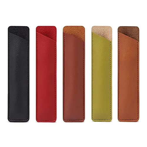 Stück PU Leder Stifteetui Halter für Einzel Vintage Handmade Füllfederhalter Tasche Schutzhülle für Bleistift Kugelschreiber, Schwarz, Rot, Braun, Dunkelbraun, Grün, Retro 5