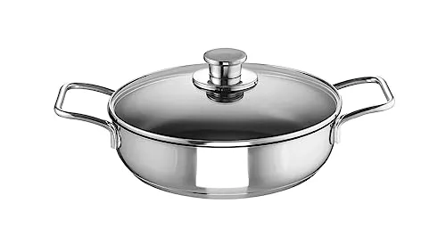 Schmorpfanne Green Life Edena 24 cm mit Glasdeckel - Pfannen mit energiesparendem ecotherm Allherd-Aluminium-Kapselboden und langlebiger, umweltfreundlicher Antihaft-Beschichtung für gesundes Kochen.