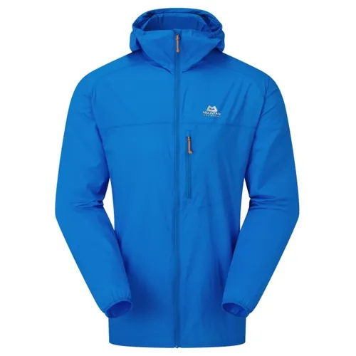 Mountain Equipment Herren Aerofoil Hooded Jacke XL blau - Leichte Softshelljacke mit wasserabweisenden Eigenschaften, ideal für schnelle Berg- und Wandertouren – perfekt für Outdoor-Enthusiasten.