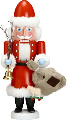Rudolphs Schatzkiste Nußknacker Weihnachtsmann - Weihnachtliche Nussknackerfiguren, handgefertigter Nußknacker aus dem Erzgebirge, 38 cm groß, ideal für die festliche Dekoration und zum Knacken von Nüssen.