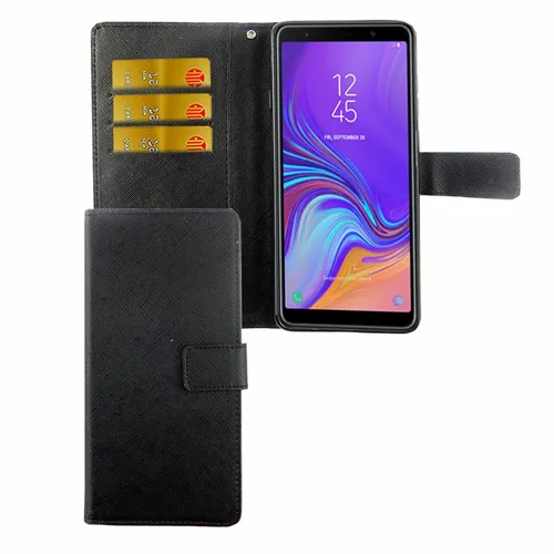 Handyhülle für Samsung Galaxy A9 (2018) Schutztasche Wallet Cover Case Schwarz