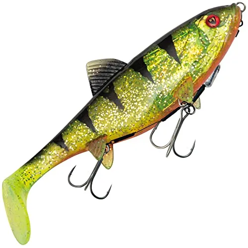 Fox Rage Replicant Shallow - Gummifisch, Farbe:UV Perch, Länge/Gewicht:18cm - 65g