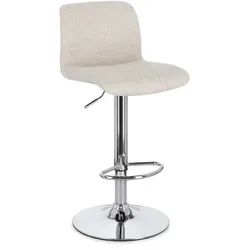Barhocker Rafael 2er-Set – modern höhenverstellbar in Beige - Stylisches 2er-Set Barhocker aus robustem Chrom und beigem Stoff, ideal für Küche oder Bar. Höhensverstellbar für optimalen Komfort und pflegeleicht, perfekt für entspannte Abende.