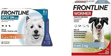 Frontline Spot On für Hunde 2 - 10 kg - Zeckenmittel & Flohmittel für Haustiere, effektiver Schutz gegen Parasiten mit 6 Anwendungen, ideal für kleine Hunde, versandkostenfrei.