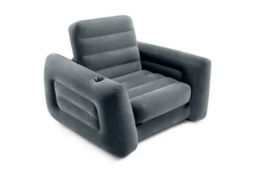 Intex 66551NP Pull-Out Chair - Camping-Möbel mit vielseitiger Nutzung als Sessel oder Lounge, platzsparend faltbar und mit wasserfester, beflockter Oberfläche für zusätzlichen Komfort.