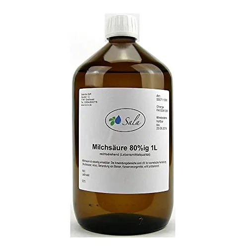 Sala Milchsäure AHA Lactic Acid E270 80% ig rechtsdrehend 1000 ml (1 L Glasflasche)