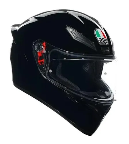 AGV K1 S E2206 Motorradhelm - Vollvisier, Racing Style, Schwarz - Motorradhelm mit aerodynamischem Spoiler und 190° Sichtfeld, ideal für Rennsport und Freizeit. ECE-zertifiziert für maximale Sicherheit und Komfort.