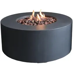 Elementi Venice Feuerstelle - Runde Betonoptik für den Garten - Die Venice Feuerstelle in stilvoller Betonoptik bietet ein modernes Design und robuste Materialien. Ideal für Terrassen und Gärten, schafft sie eine einladende Atmosphäre für gesellige Abende im Freien.