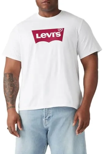 Levi's® Plus T-Shirt LE B&T BIG GRAPHIC TEE in Weiß 4XL (72/74) - Stylisches Levi's® T-Shirt mit großem Logofrontprint. Hergestellt aus 100% Baumwolle, pflegeleicht und ideal für den Alltag. Casual Look mit Rundhalsausschnitt und normaler Passform.