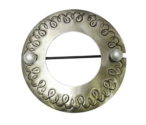 Gardinia Dekospange Ring, Vorhang-Raffhalter zum Dekorieren und Raffen von Stoffen und Vorhängen, Ø 12 cm, Metall, Edelstahl-Optik