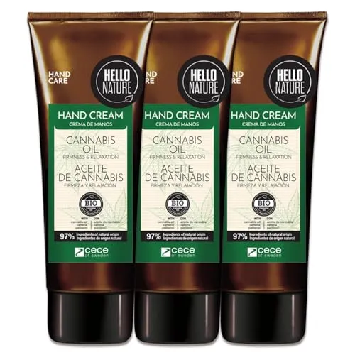 P-Beauty Cosmetic Accessories Handcreme Hello Nature Handpflegecreme Hautpflege mit Hanföl Bio Vegan, 3-tlg., Handpflege, Handcreme, Hello Nature, Cannabis