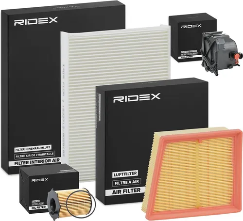 RIDEX Filterset Inspektionspaket Filtersatz für VW Golf V Schrägheck (1K1) für AUDI A6 Avant (4G5, 4GD, C7) A4 Avant (8ED, B7) für FORD für SMART