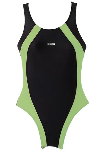 Beco Damen Schwimmanzug-Basics Schwarz/Kiwi 42, 6747 von BeCo