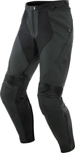Dainese Pony 3 Lederhose - Matt-Schwarz - 52 - Motorradhose aus Tutu-Leder für ultimativen Komfort und Sicherheit, ausgestattet mit abnehmbaren Protektoren und hervorragender Passform dank doppeltem Reißverschluss.