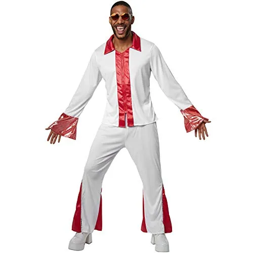 tectake® Herrenkostüm Disco Dancer - Kostüme für jede Mottoparty, bring den Glanz der 70er Jahre zurück und werde zum Star der Disco mit diesem auffälligen, zweiteiligen Outfit!