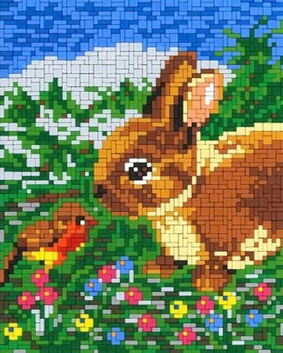 Stick it Steckpuzzle Vogel mit Häschen, 3200 Puzzleteile - Steckpuzzle mit 3200 Teilen, ideal für kreative Köpfe. Das Motiv 'Vogel mit Häschen' sorgt für einen besonderen Blickfang an Ihrer Wand.
