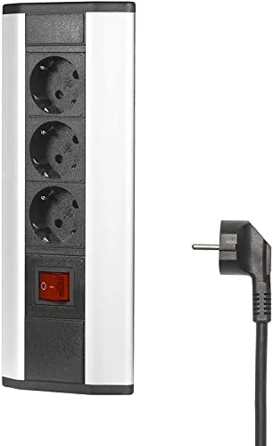 Elbe Inno Ecksteckdose 3-fach mit Überspannungsschutz - Steckdosen & Zubehör, praktische Eckmontage mit Kindersicherung und Überspannungsschutz für mehr Sicherheit im Zuhause.
