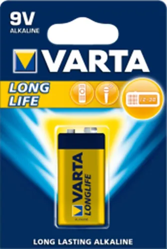 Varta Longlife Extra 9 V Block Alkaline Einwegbatterie