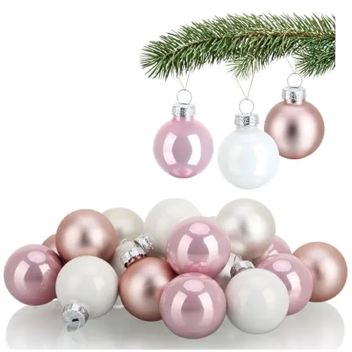 COM-FOUR® 20x Mini-Christbaumkugeln aus Glas - kleine Weihnachtskugeln für die Weihnachtsdekoration - Baumschmuck für den Weihnachtsbaum - Ø 3 cm