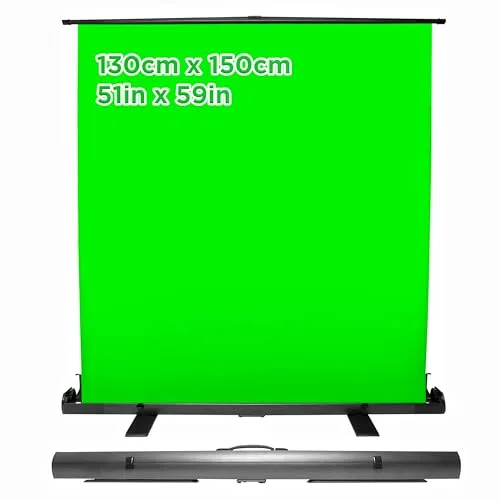 Duronic Floor Green Screen Backdrop FPS15 Projektor Leinwände mit Ständer, Tragbare Faltbare Faltenfreie Projektionsanzeige Sichtblatt Hintergründe für Projektoren, Zuhause, Büro, Videos mit