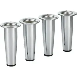 SOTECH Möbelfuß FOX-TROT 150 mm Chrom poliert – Sockelfuß Stahl (4 Stück) - Silber