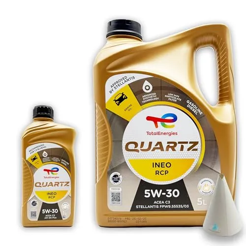 Total Quartz Ineo RCP 5W-30 | 6 L | kompatibel mit Stellantis FPW9.55535/03 | PSA B71 2290 | 6 Liter | mit Trichter |