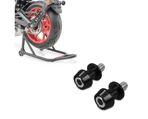 ConStands Motorradheber Set mit Hinterrad Montageständer und Racingadapter - Praktisches Set für sicheres Aufbocken des Hinterrads. Extrem stabil, mit gummierten Aufnahmen und leichtem Anheben. Inklusive Racingadapter für präzise Verwendung an Schwingen.