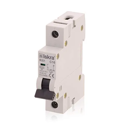 Sicherungsautomat Leitungsschutzschalter MCB Eco-Line, 16A, Typ C, 1-polig, 230/400V, bietet effektiven Schutz, 1 Stück