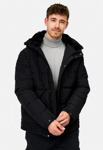 Indicode Herren INBlaise Winterjacke - Funktionsjacke mit wärmendem Innenfutter und Kapuze, ideal für kalte Tage. Individuell einstellbare Ärmelenden für optimalen Tragekomfort.