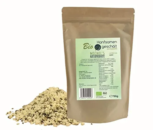 Michel´s Naturprodukte - BIO Hanfsamen Geschält, 750g, Vegane Hanfsamen ohne Zusatzstoffe, Reich an Protein, Omega 3 & Omega 6 Fettsäuren, 100% Natürliche Hempseeds
