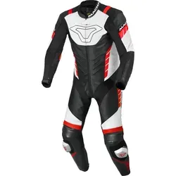 Macna Varshall perforierte 1-Teiler Motorrad Lederkombi, schwarz-weiss-rot, Größe 52 - Motorradkombis mit perforiertem Leder für optimale Luftzirkulation und Mesh-Futter für zusätzlichen Komfort.