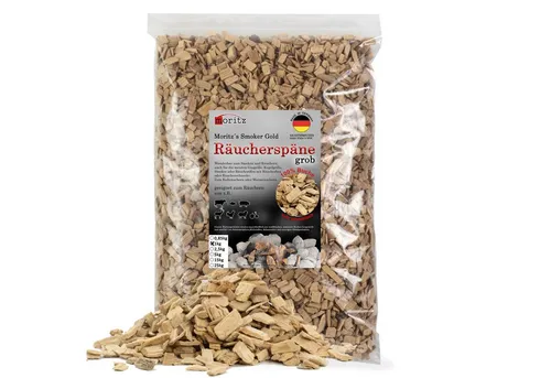 Moritz Räucherbox 1kg Räucherspäne Buche grob 6 -12 mm zum smoken, räuchern/kalträuchern von Fleisch, Fisch, Gemüse geeignet