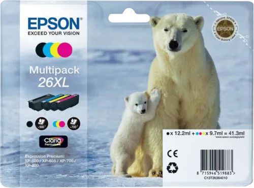 Original Epson C13T26364010 Druckerpatrone T 26XL Multipack 4er Set Angebot Neu!