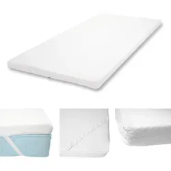 Kaltschaum-Matratzentopper HWC-E63 90x200cm - Matratzenauflage mit ÖKO-TEX Standard 100, sorgt für optimalen Liegekomfort und eine angenehme Schlafumgebung. Abnehmbarer, waschbarer Bezug und rutschfeste Unterseite für besten Halt.