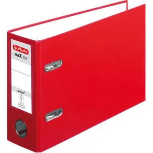 Herlitz Ordner 10842342 maX.file protect, PP, A5 quer, 7,5cm, Kunststoffordner, rot