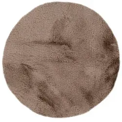 Xxxl Hochflorteppich Rabbit 225 Dunkelbeige - Runder Hochflorteppich aus Kunststoff in Dunkelbeige, ideal für ein gemütliches Ambiente und pflegeleicht für jeden Wohnraum.