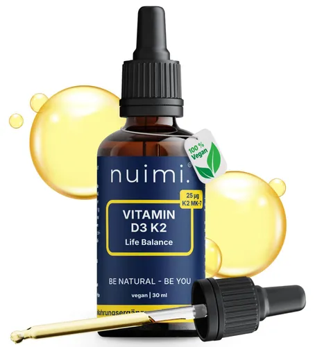 nuimi. Vitamin D3 K2 Tropfen 1000 IE – Hochdosiert & Vegan