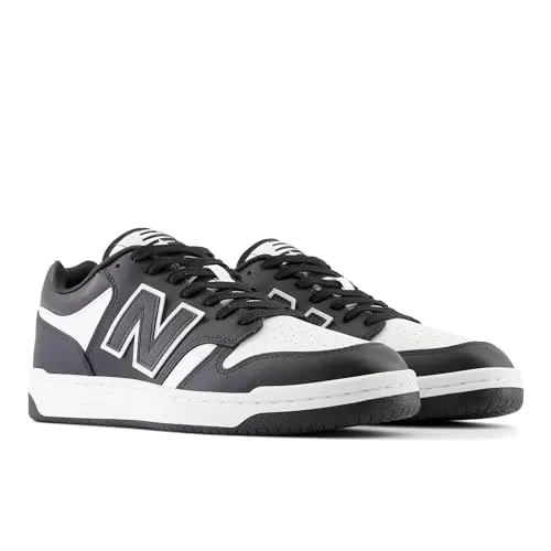 New Balance Herren 480 Sneaker - Schwarz, 38 EU - Herren-Sneaker mit Basketball-inspiriertem Design, strapazierfähiger Gummi-Außensohle und stabilisierender Fersenkappe für optimalen Halt.