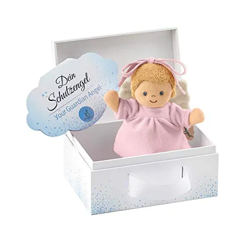 Sterntaler Mini-Spieluhr Schutzengel, Rosa - Niedliche Spieluhr mit integriertem Spielwerk und beruhigendem Brahms Wiegenlied, ideal für Babys ab der Geburt. Perfekt zum Anbinden am Kinderwagen oder Bettchen.