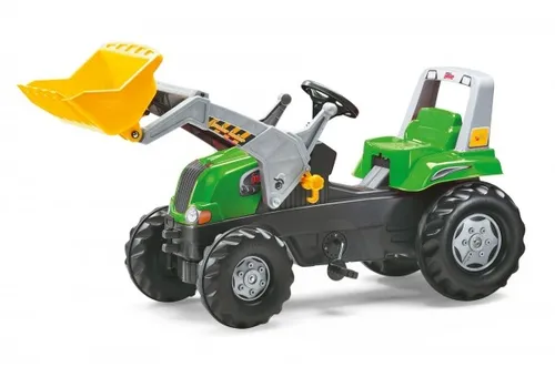 Rolly Toys rollyJunior RT Trettraktor mit Lader - Tretfahrzeug für Kinder von 3-8 Jahren, verstellbarer Sitz und leise Flüsterlaufreifen für ungestörten Fahrspaß und lange Spielzeit.