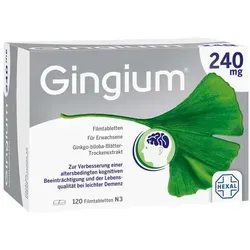 GINGIUM 240 mg Filmtabletten 120 St - Pflanzliches Ginkgo-Ergänzungsmittel, unterstützt die Gedächtnisleistung und fördert die Durchblutung