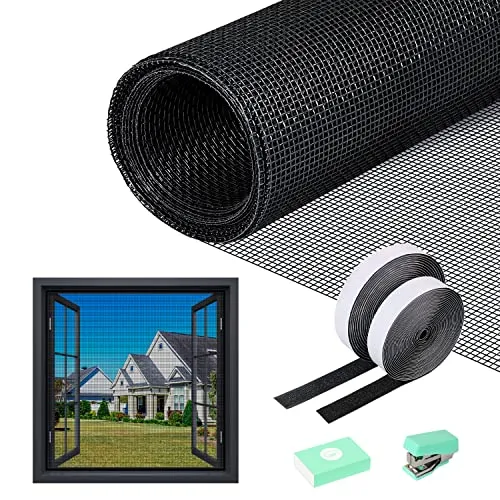 Fliegengitter Meterware, Fiberglas Fliegengitter 120 X 250 CM Fliegengitter Fenster Rolle,Schneidbar Fliegennetz Meterware,Insektenschutz für Balkontür Wohnzimmer Dachfenster Bodentiefe Fenster