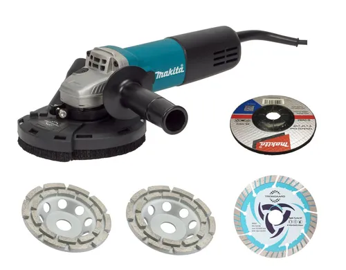 Makita Betonschleifer 125mm - Winkelschleifer für professionelle Anwendungen - Schleifmaschinen für präzises Arbeiten mit 840 W Leistung, ideal für Sanierungs- und Putzarbeiten. Robuste Bauweise und 2 Jahre Herstellergarantie.