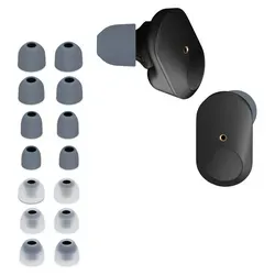kwmobile 14x Ersatzpolster kompatibel mit Sony WF-1000XM3 / WF-1000XM4 / WF-1000XM5 - 4 Größen - Silikon Ersatz Ohrstöpsel In-Ear Kopfhörer - P... - Grau