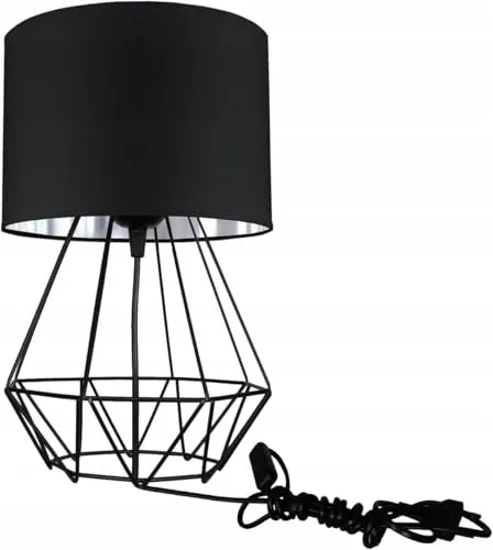 Home Deco Tischlampe Schwarz-Silber Lampe Leuchte Vintage Modern E27 Designerlauchte 1-flammig N230-N1