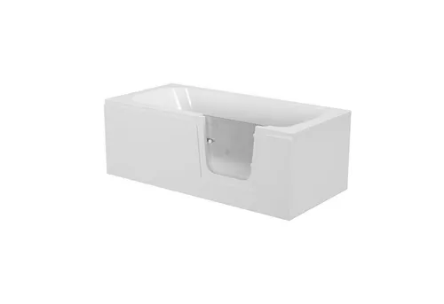 Schulte Badewanne Q1 mit Tür 175 x 70 cm, (Komplettset), Fußgestell Ablauf Front- und Seitenschürze