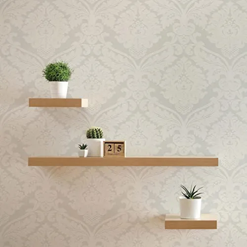 TADESSI Tapete Barock Gioele M1-No.845 Vliestapete Weiß Metallic Tapete mit Ornamenten für Wohnzimmer Schlafzimmer Küche