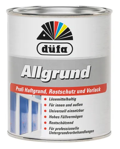 Düfa Allgrund 750ml, RAL 9110 Weiß - Hochwertiger Universalgrundierlack für Holz, Metall und Keramik, ideal für optimale Haftung und langlebigen Schutz mit mattem Glanz.