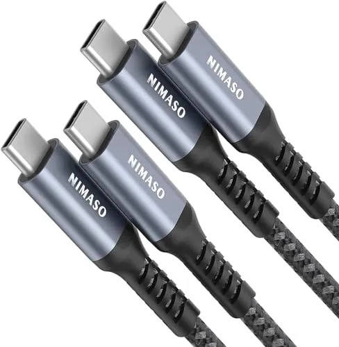 Nimaso USB C Kabel [2 Pack 2M],USB C zu USB C Ladekabel [20V/3A/60W],USB Typ C PD Kabel für Samsung Galaxy S23 S22 S21 S20,Note10,A80,Google Pixel 3a/4 XL,Pro 11 2021,MacBook Pro,iPad pro,iPhone 15